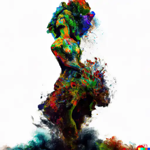 DALL·E 2022 10 25 17.07.28   picture of colorful mud explosions and paint splashes and splitters but as statue of ancient goddess venus, black RED ORANGE GREEN INDIGO VIOLET smoke gigapixel low_res scale 6_00x